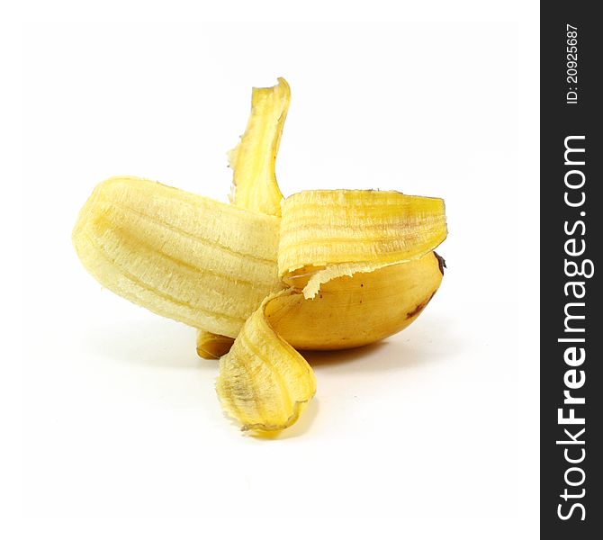 The banana on white background