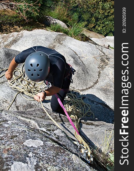 Men With Rope For Rappelling