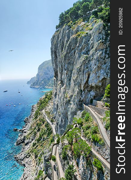 Image of beautiful Paradise island Capri, Naples, Italy. There are a big mountain near the sea. Image of beautiful Paradise island Capri, Naples, Italy. There are a big mountain near the sea.