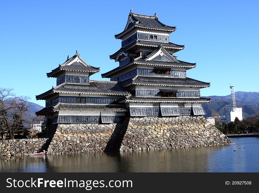 Matsumoto castle, Japan, shot during a winter sunny day.