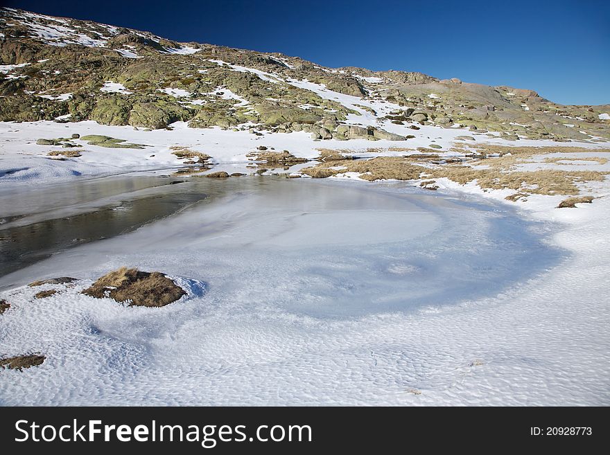 Iced Lagoon At Gredos