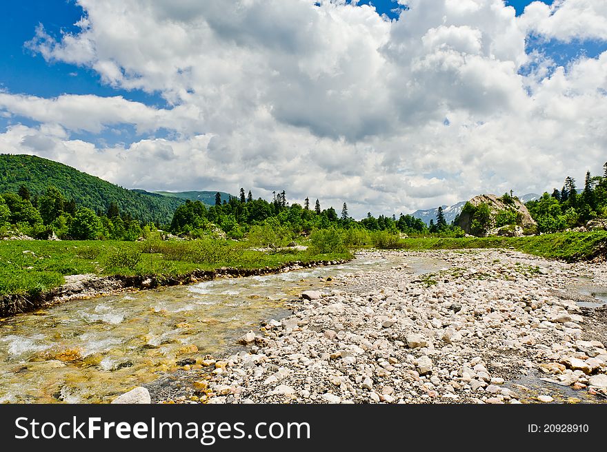 River In Mountains