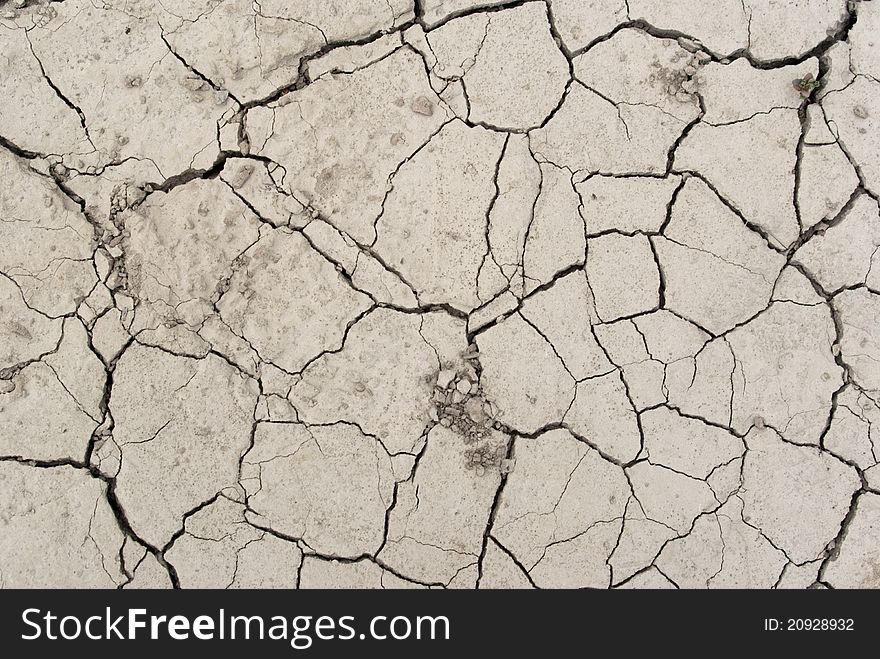 A section of dried and cracked lakebed. A section of dried and cracked lakebed.