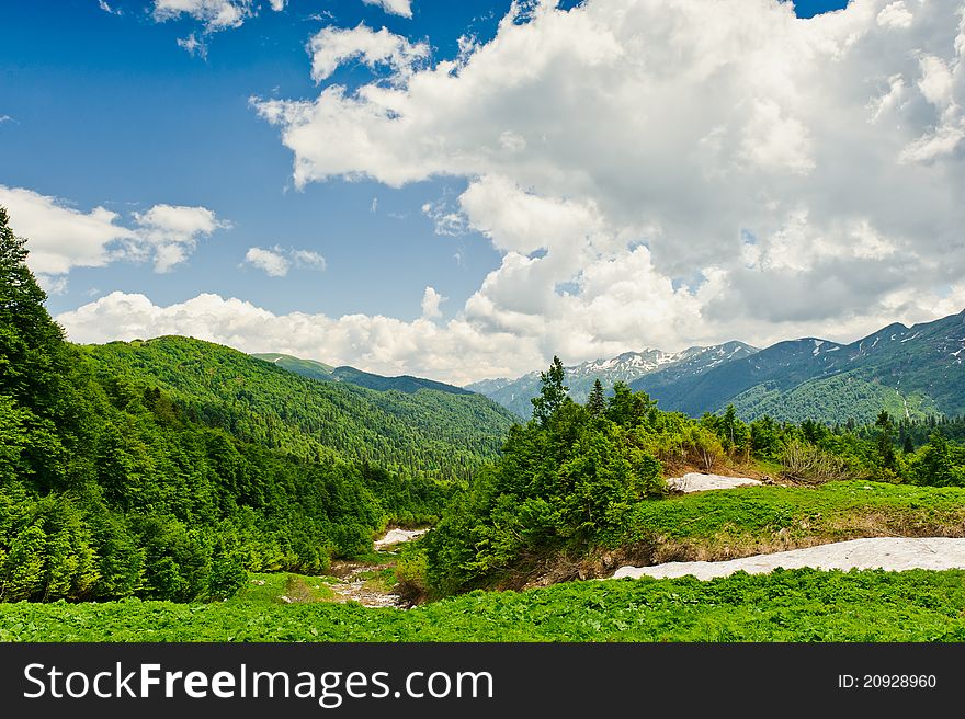 Mountain landscape of the northern Caucasus. Russia