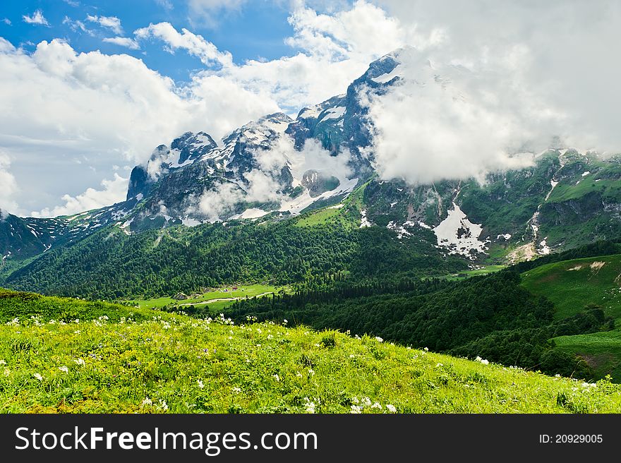 Mountain landscape of the northern Caucasus. Russia