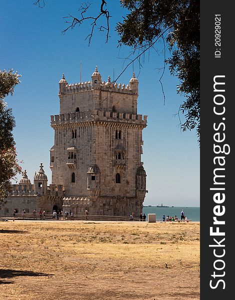 Tower of Belem in Portugal in the Summer