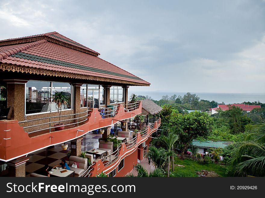 Beach Hotel Balcony, Cambodia. Sihanoukville