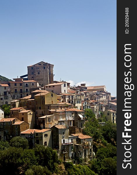 Small town perched on the mountains of Italy. Small town perched on the mountains of Italy