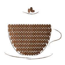 Brown Cup Filled With Coffee Beans Stock Image Brown Cup Filled With Coffee Beans Stock Image