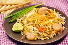 Thai Stir Fried Noodles Stock Photo