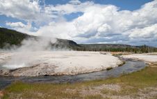 Black Sand Basin In Yellowstone National Park Stock Photos