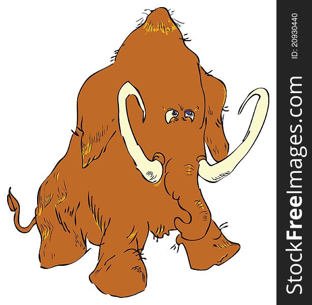Mammoths (Latin: Mammuthus) - an extinct genus of mammal from the elephant's family, who lived in the Quaternary. Vector EPS.