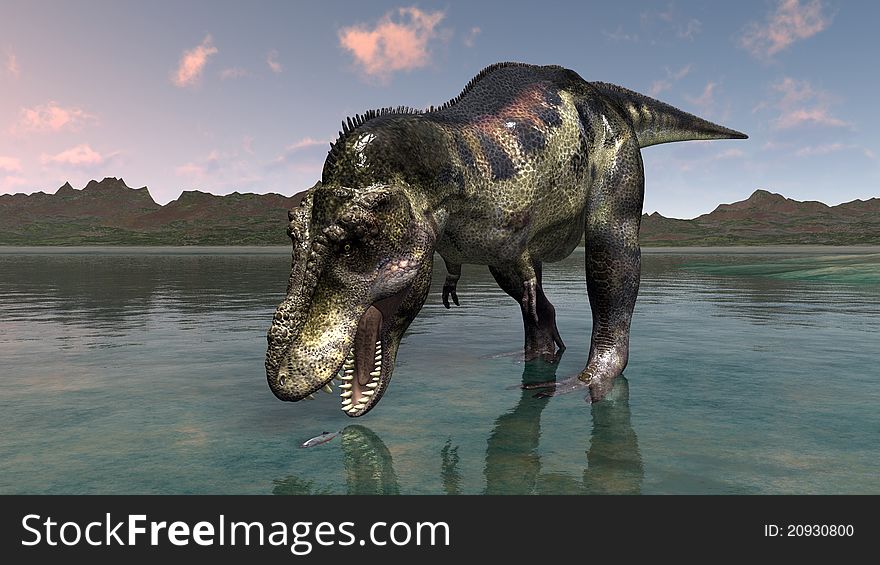 The image of living dinosaur