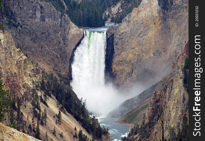 Stunning waterfall and canyon in Wyoming. Stunning waterfall and canyon in Wyoming.