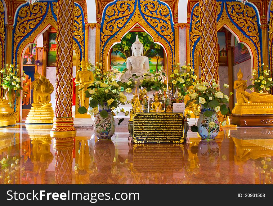 White bhuda in temple of thailand. White bhuda in temple of thailand