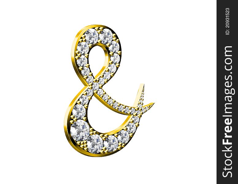 The dollar sign, built in three-dimensional program and presented as a golden object. The dollar sign, built in three-dimensional program and presented as a golden object