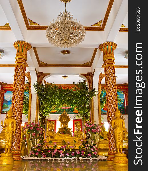 Golden bhuda in temple of thailand. Golden bhuda in temple of thailand