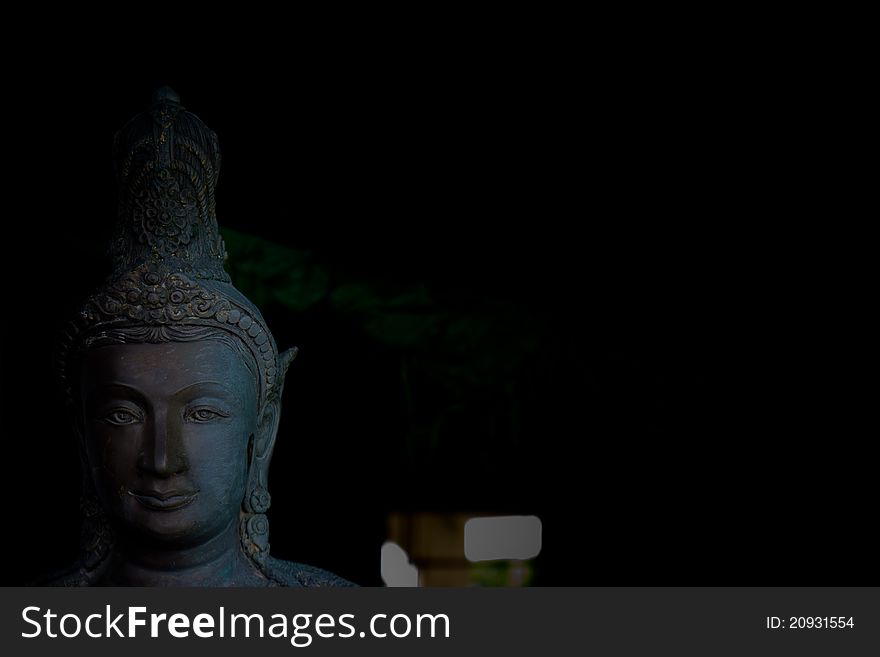Black Bhuda In Thai Temple