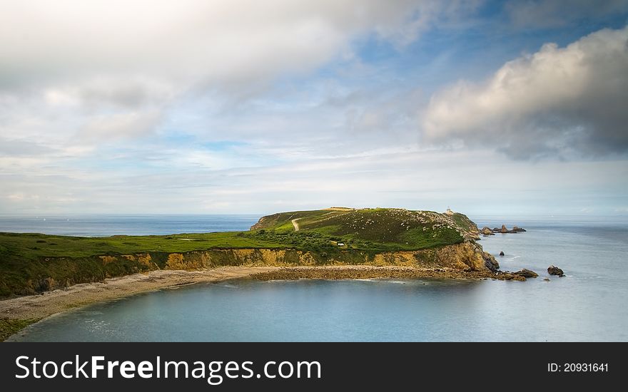 The End of Land. Finister in Bretagne, France. The beautiful light of landscape.