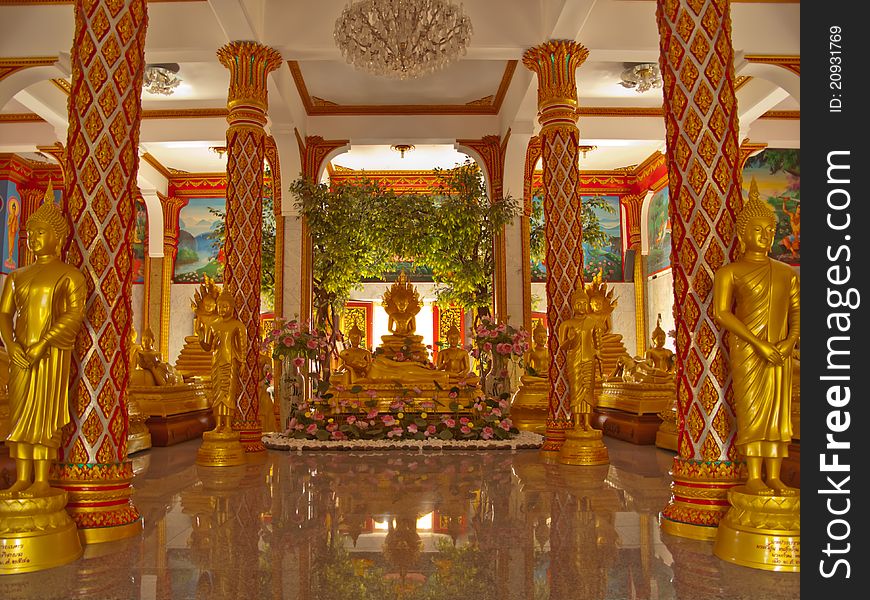 Gold bhuda architecture in thai tenple. Gold bhuda architecture in thai tenple