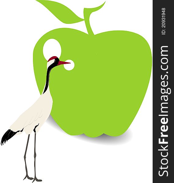 Bird And Green Apple