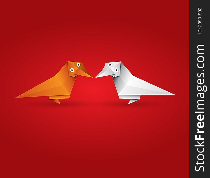 Origami Couple Bird