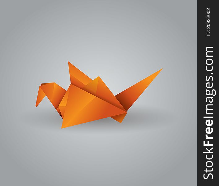 Origami on color background, drawn with illustrator. Origami on color background, drawn with illustrator