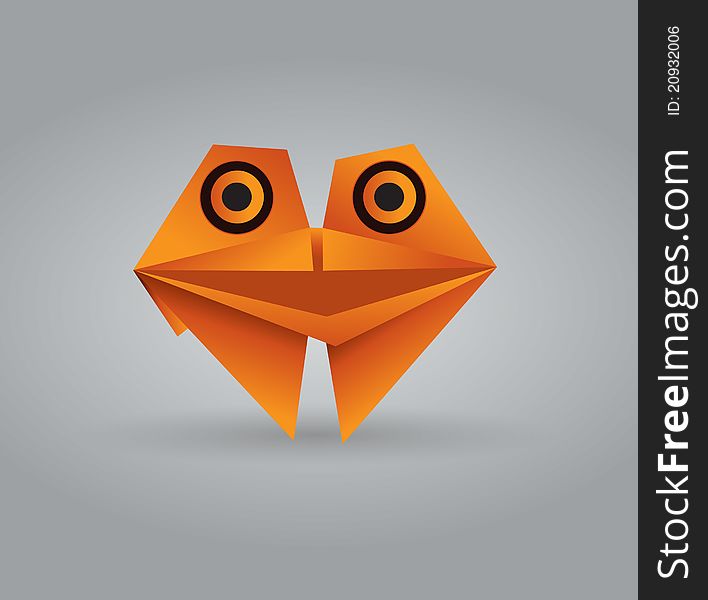 Origami on color background, drawn with illustrator. Origami on color background, drawn with illustrator