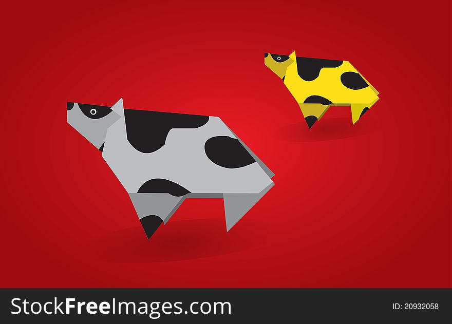 Origami Cows