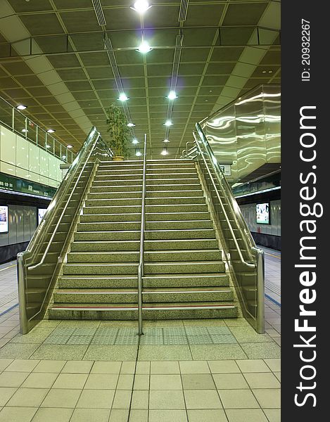 The long stair in the train station