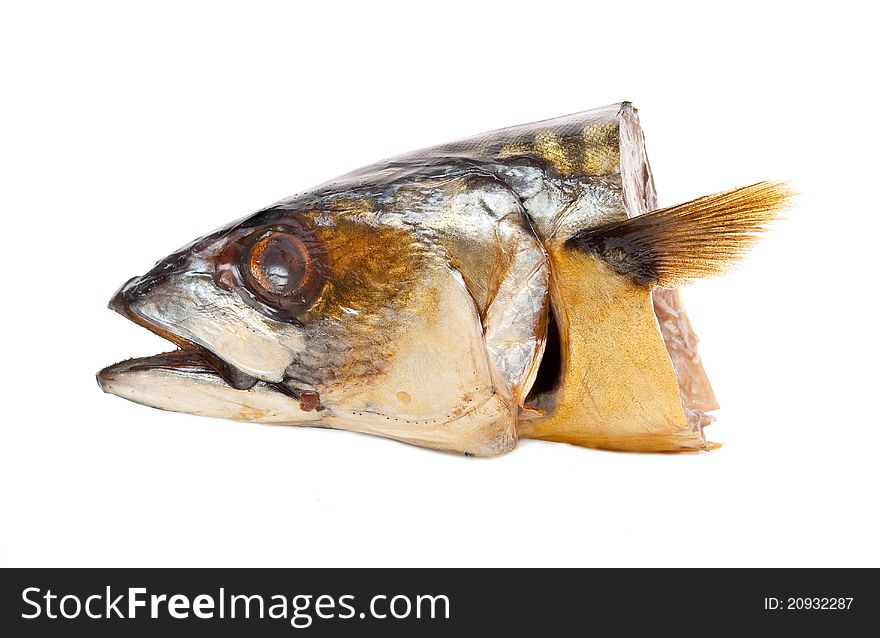 Head mackerel isolated on white