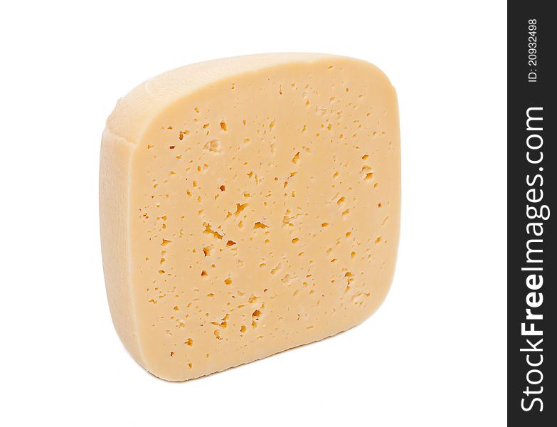 Slice Cheese on white background