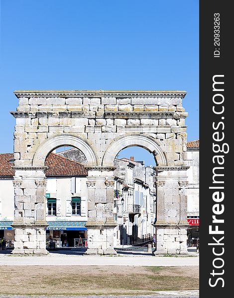 Arch of Germanicus in Saintes, Poitou-Charentes, France. Arch of Germanicus in Saintes, Poitou-Charentes, France