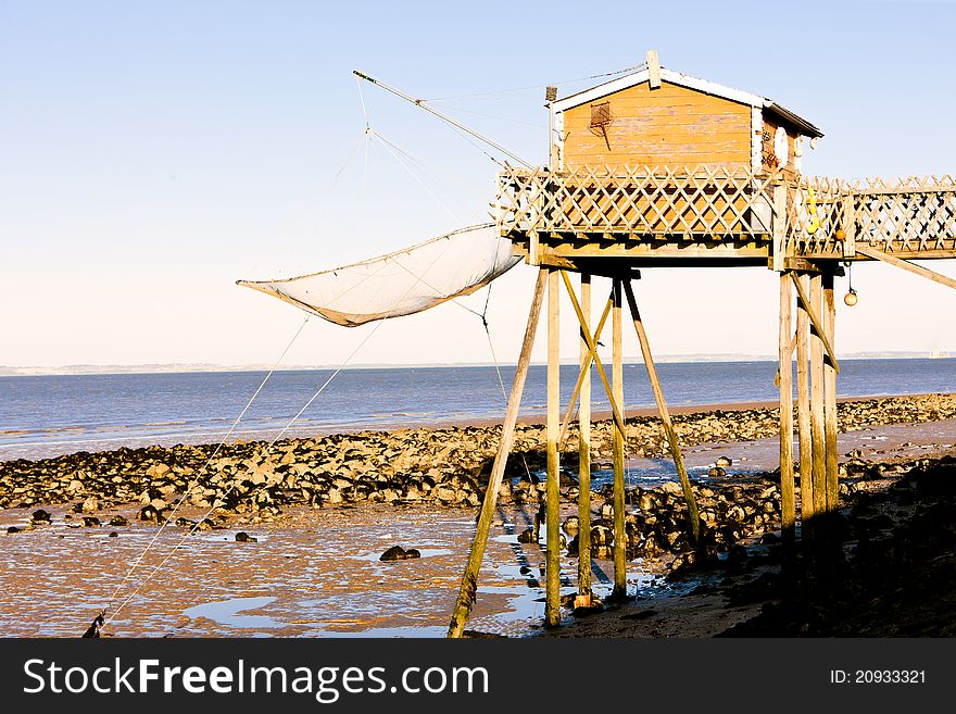 Pier with fishing net