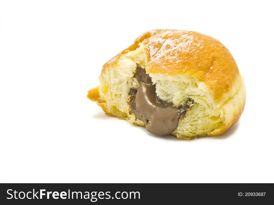 One Chocolate Donut Isolated