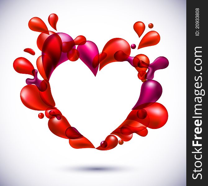 Vector illustration of red love balloons heart shape. Vector illustration of red love balloons heart shape.