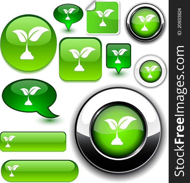 Ecology vector illustration of glossy icons. Ecology vector illustration of glossy icons.