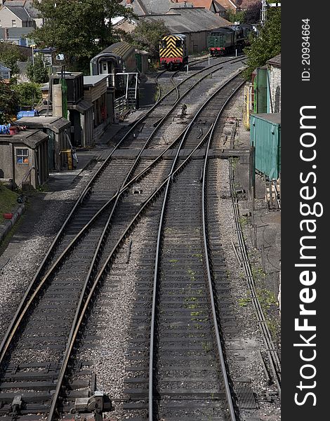 Railway Track Junction in Swange, Dorset, England, UK