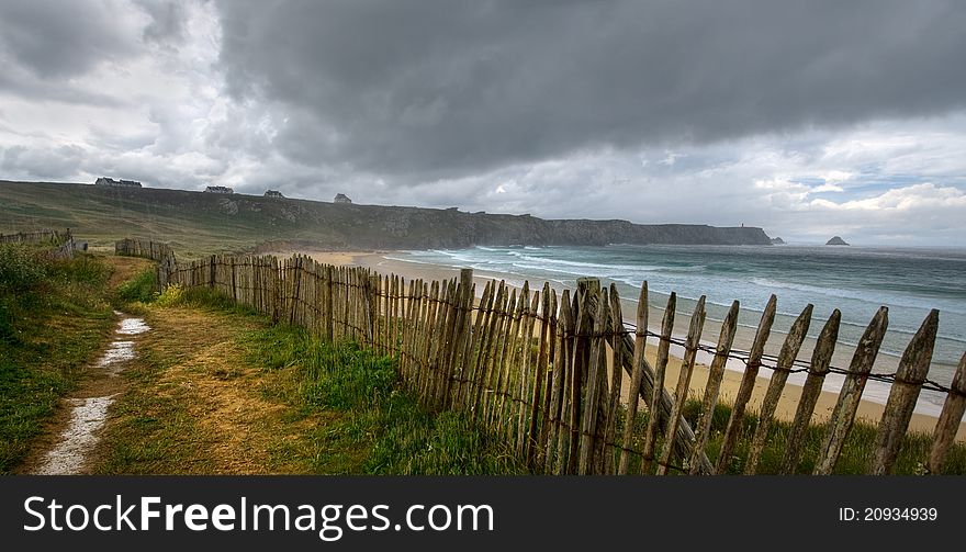 It is raining in the end of land. Storm in Finister, Bretagne, France.