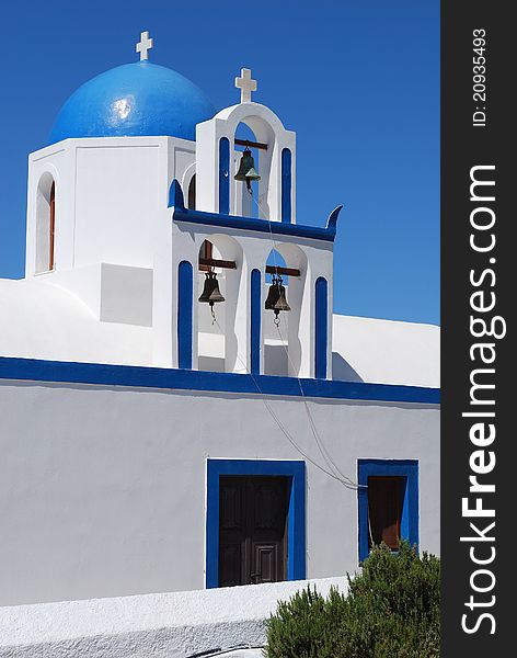 Chapel on the Island of Santorini, the Mediterranean, Greece. Chapel on the Island of Santorini, the Mediterranean, Greece