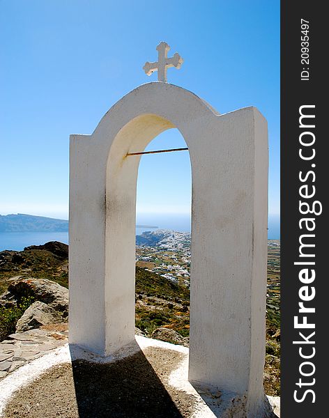 Chapel on the Island of Santorini, the Mediterranean, Greece. Chapel on the Island of Santorini, the Mediterranean, Greece