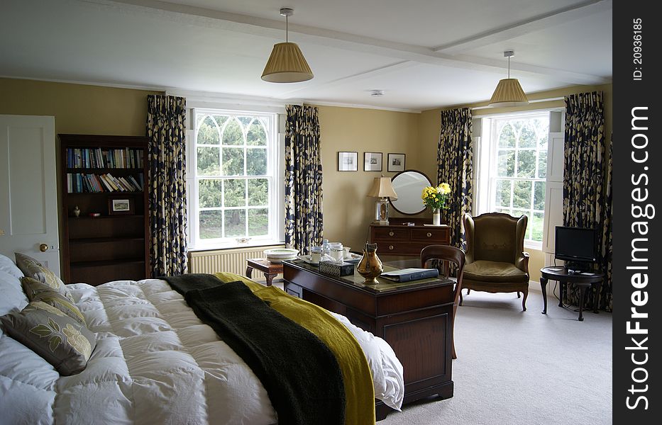 A posh english bedroom in Hertfordshire. A posh english bedroom in Hertfordshire