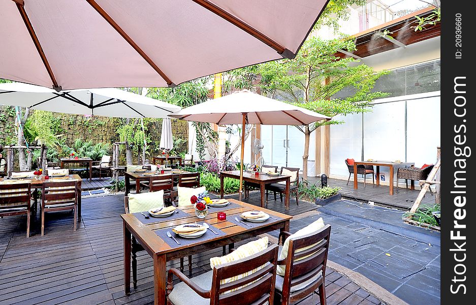 Lunch on the patio - the table is set