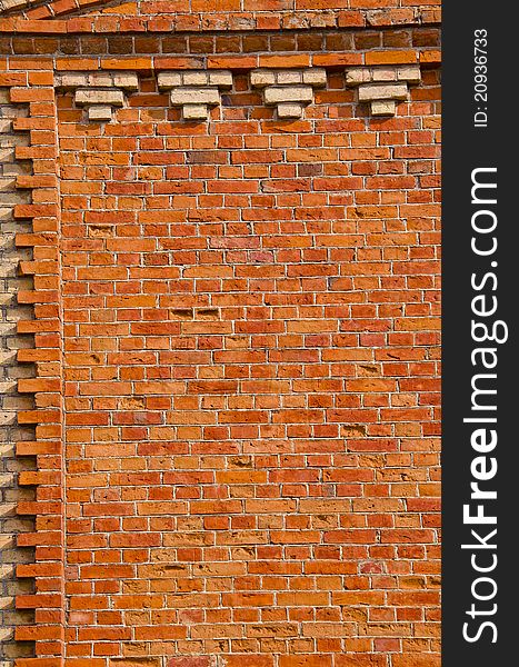 Red bricks old and ornamental wall background. Red bricks old and ornamental wall background