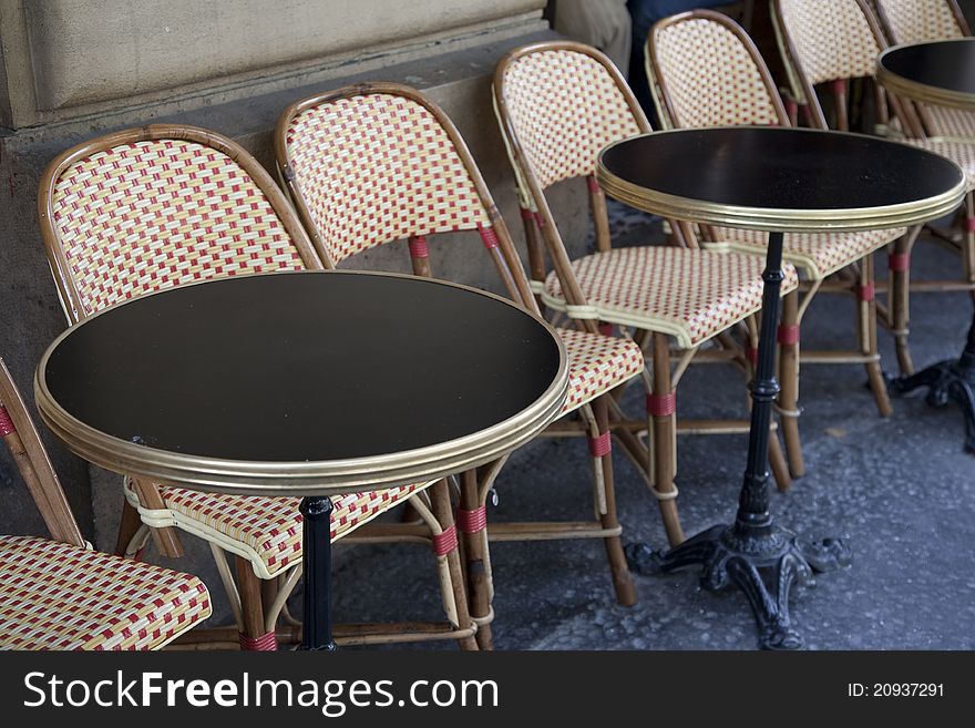 Cafe Tables and Chairs in Paris, France, Europe. Cafe Tables and Chairs in Paris, France, Europe