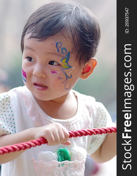 Chinese girl whith face painting