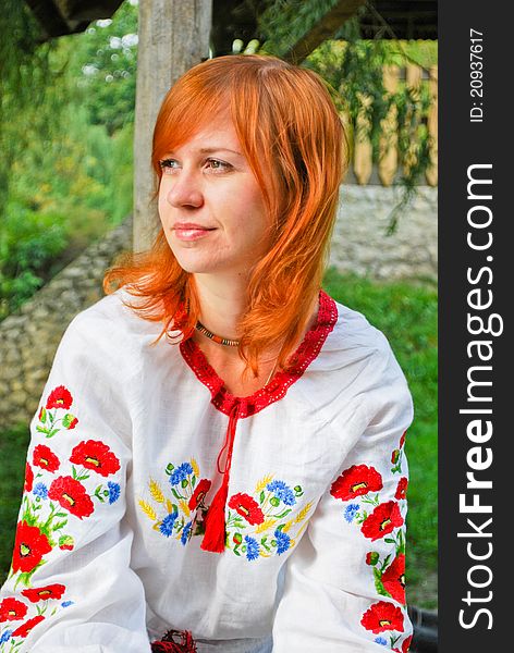 Ukrainian girl in national clothes