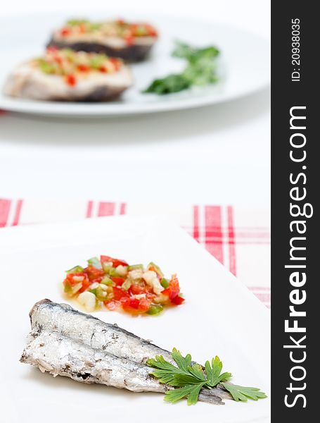 Sardines with parsley and peppers