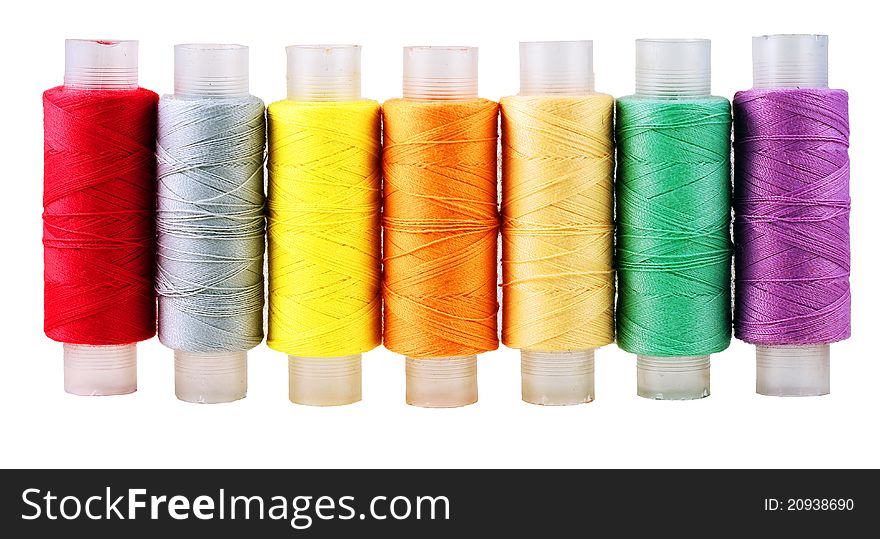 Threads varicoloured on isolated background