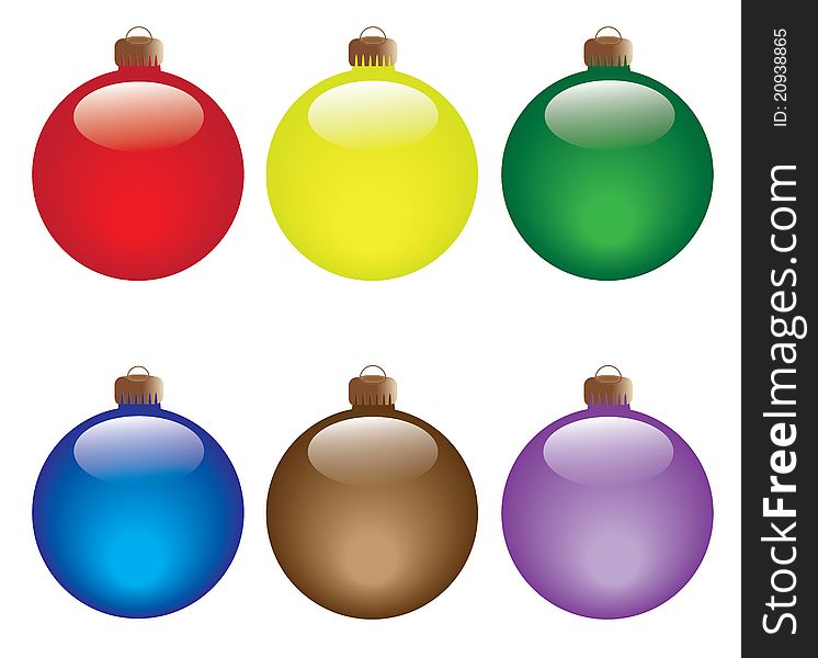 Colored christmas shiny balls isolated on background. Colored christmas shiny balls isolated on background